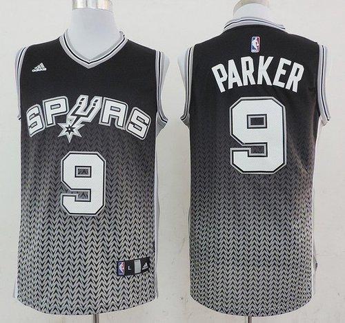 Black Spurs #9 Tony Parker Resonate Fashion Swingman Stitched NBA Jersey